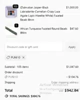 PUNI10 coupon verification screenshot