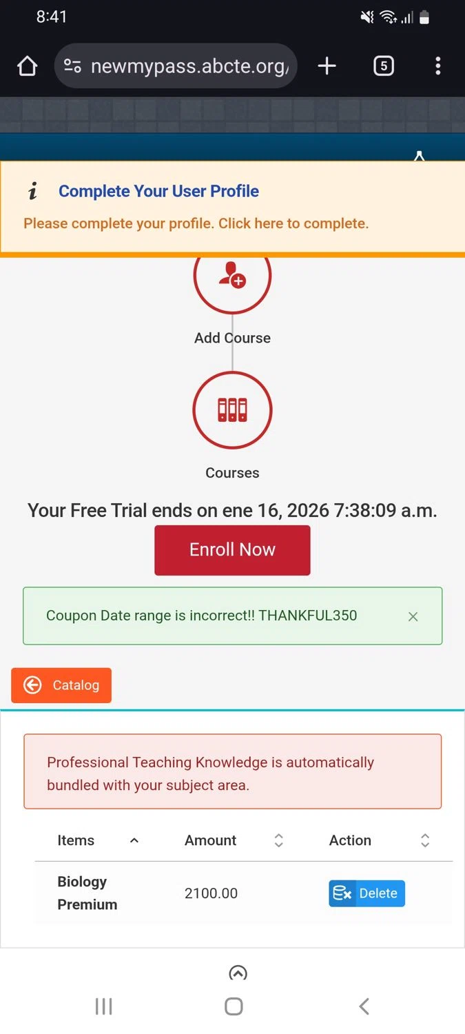 American Board coupon code screenshot showing code THANKFUL350 applied at American Board checkout page. Uploaded by SimplyCodes community member tulioriera on Jan 9, 2026