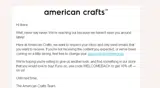 American Crafts coupon verification screenshot