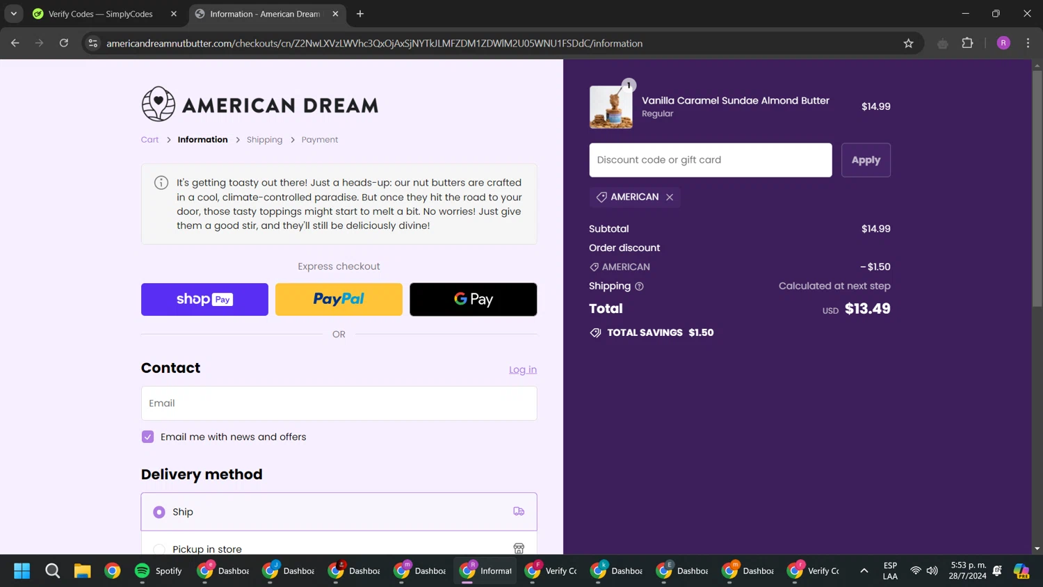 American Dream Nut Butter Coupons 10 Off October 2024