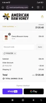 poolter coupon verification screenshot