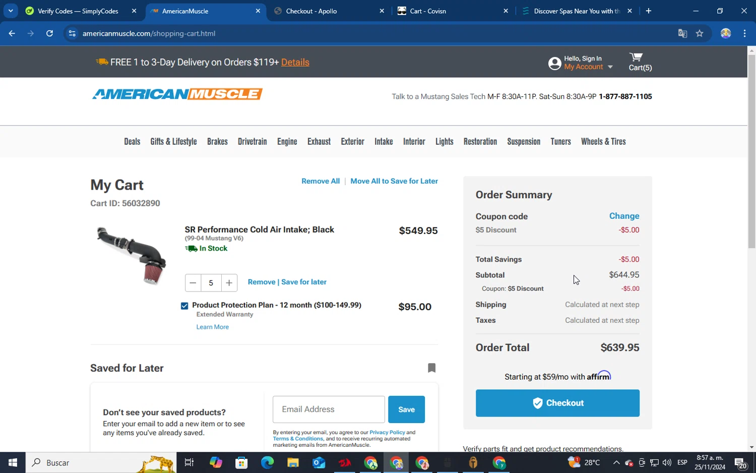 where to use American Muscle promo code box