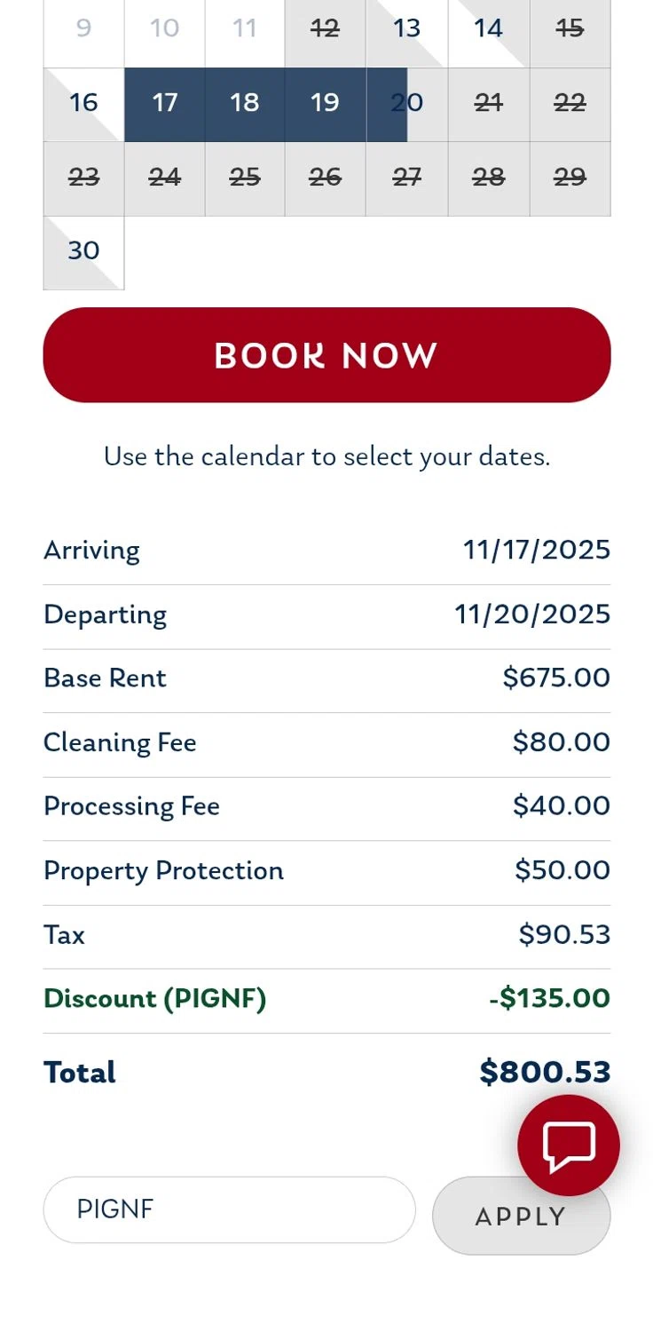 American Patriot Getaways promo code screenshot showing code PIGNF applied at American Patriot Getaways checkout page. Uploaded by SimplyCodes community member ValiantCurator3344 on Nov 12, 2025