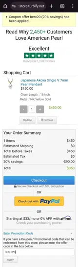 BEST20 coupon verification screenshot