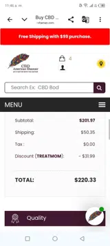 TREATMOM coupon verification screenshot