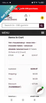Flowerday coupon verification screenshot