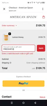 FREESHIP25 coupon verification screenshot