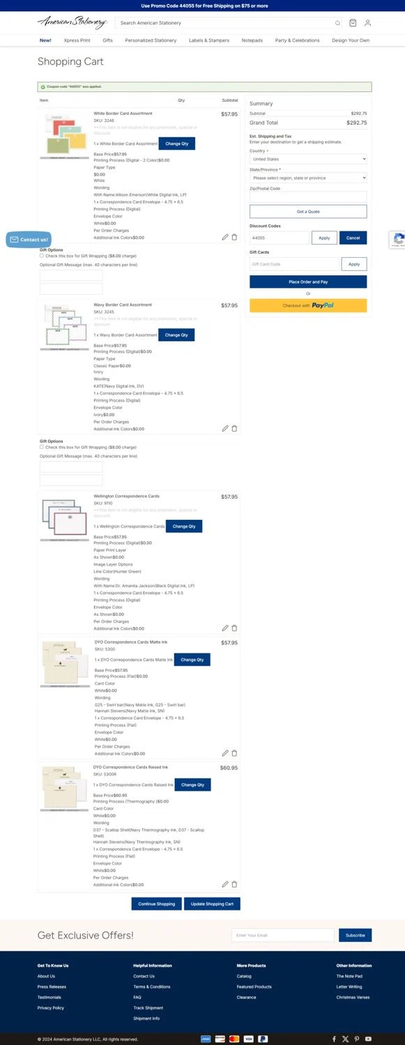 American Stationery Coupon Codes 15 Off September 2024