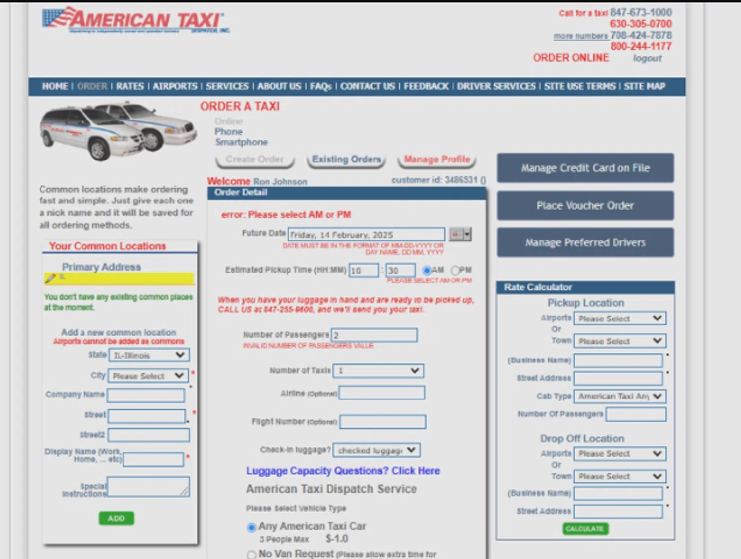 American Taxi promo code screenshot showing code ATD2024 applied at American Taxi checkout page. Uploaded by SimplyCodes community member SimplyCVerlie on Feb 19, 2025