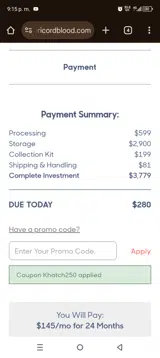 Khatch250 coupon verification screenshot