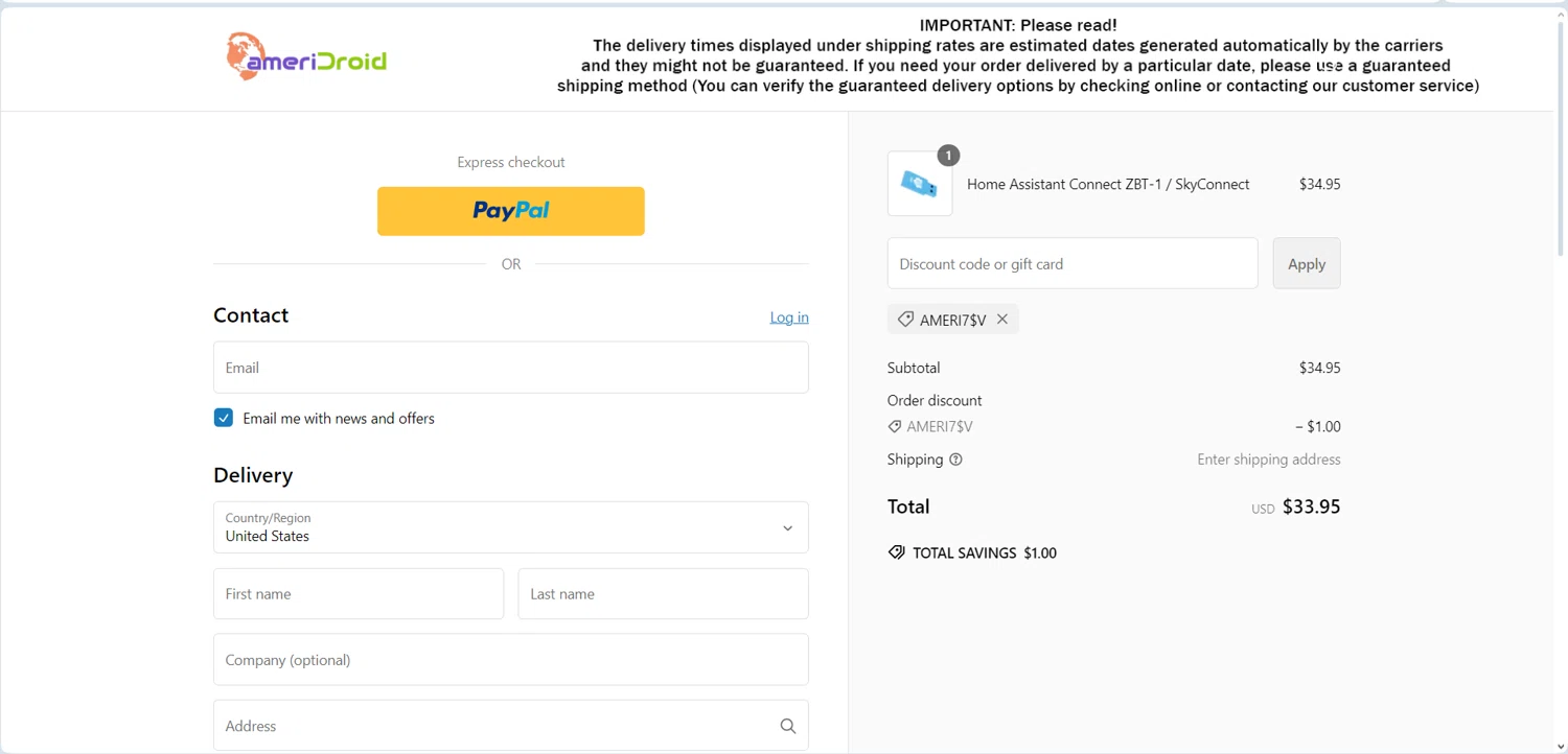 how to use Ameridroid coupons