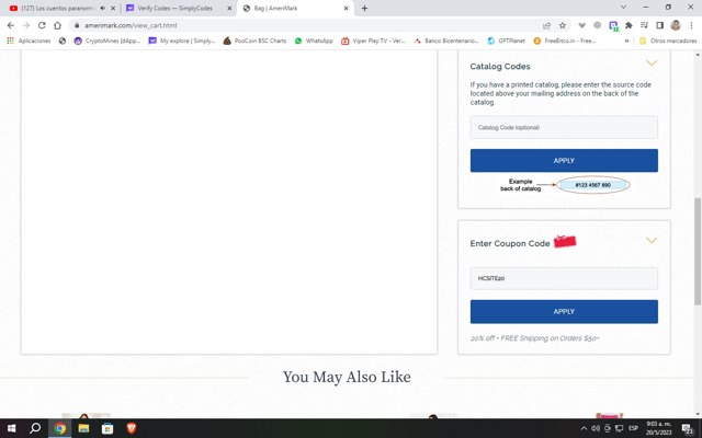 AmeriMark checkout page showing AmeriMark promo code box | Screenshot taken by SimplyCodes community member on May 20, 2023