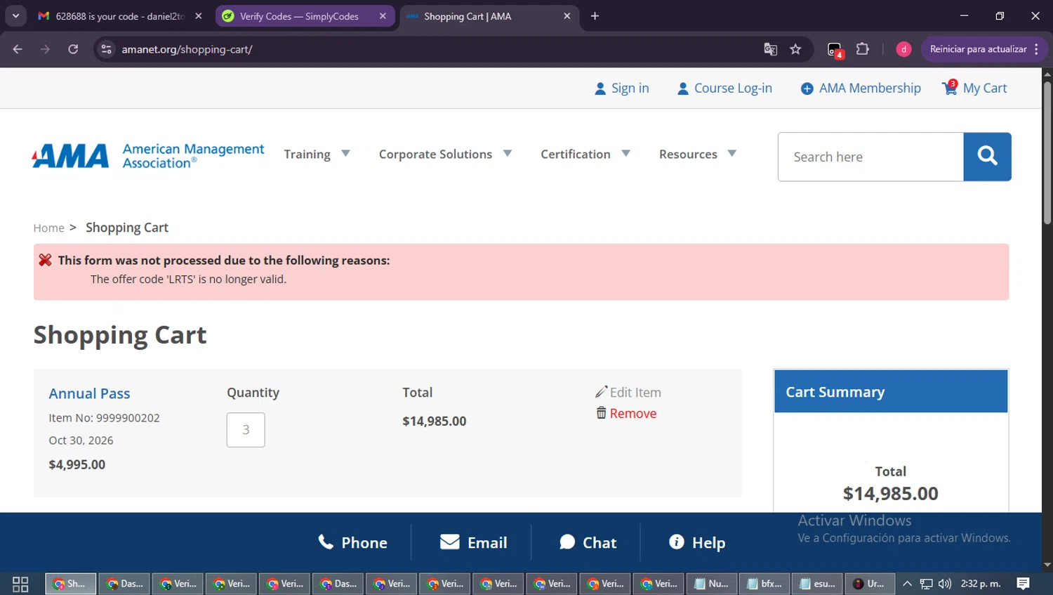American Management Association discount code screenshot showing code LRTS applied at American Management Association checkout page. Uploaded by SimplyCodes community member MagnificentSpotter4236 on Oct 13, 2025