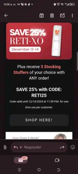 RETI25 coupon verification screenshot