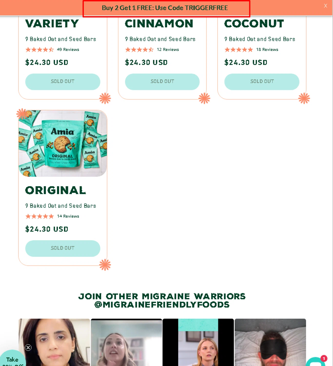 Amia checkout page showing Amia discount code box | Screenshot taken by SimplyCodes community member on Oct 31, 2024