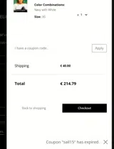 SAIL15 coupon verification screenshot