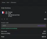 STEFFI coupon verification screenshot
