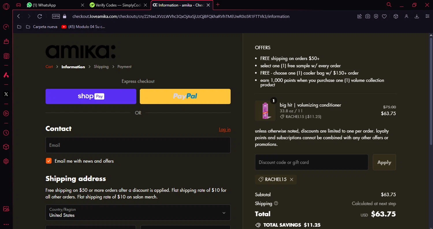 Amika Discount Codes 15 Off Coupon Codes in August 2024 SimplyCodes