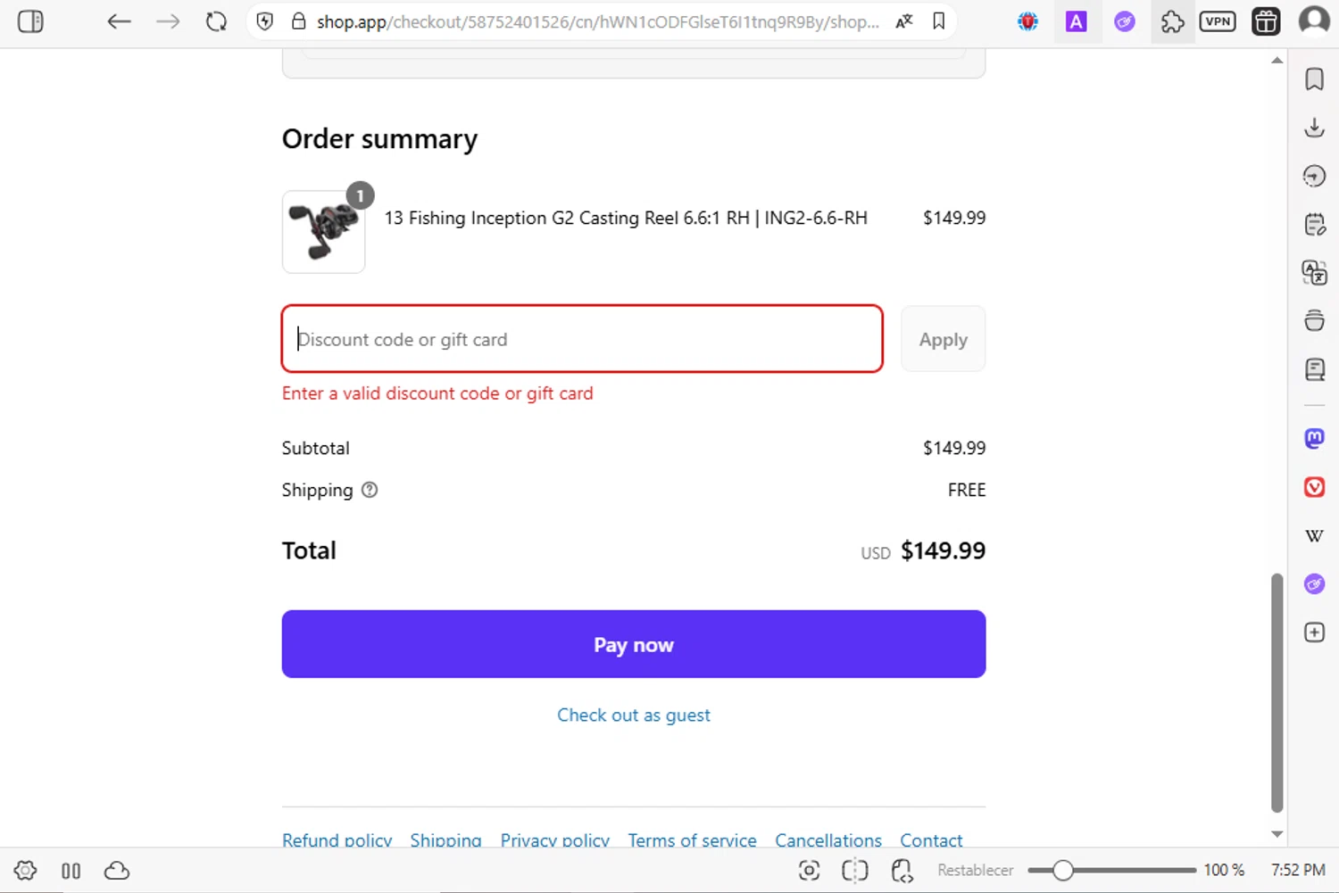 American Legacy Fishing discount code screenshot showing code DAD applied at American Legacy Fishing checkout page. Uploaded by SimplyCodes community member luissilva2 on Aug 9, 2025