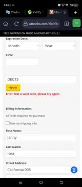 DEC15 coupon verification screenshot