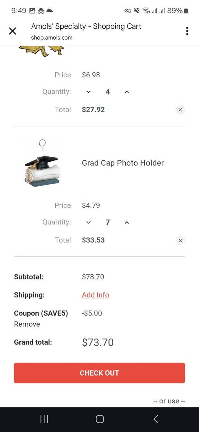 Amols' checkout page showing Amols' promo code box | Screenshot taken by SimplyCodes community member on May 20, 2025