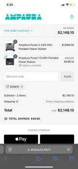 DOM10 coupon verification screenshot