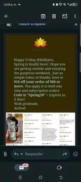 Spring10 coupon verification screenshot