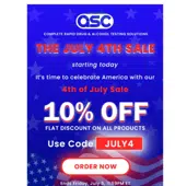 JULY4 coupon verification screenshot