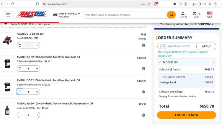 AMSOIL + Free Ship Coupons & Discounts February 2026