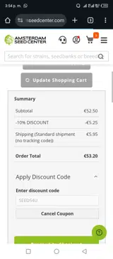 SEEDS4U coupon verification screenshot