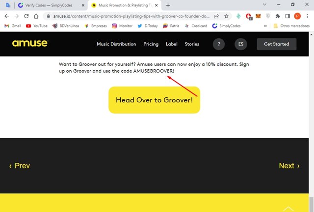 Amuse checkout page showing Amuse promo code box | Screenshot taken by SimplyCodes community member on Mar 25, 2022