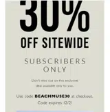 beachmuse30 coupon verification screenshot
