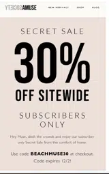 BEACHMOUSE30 coupon verification screenshot