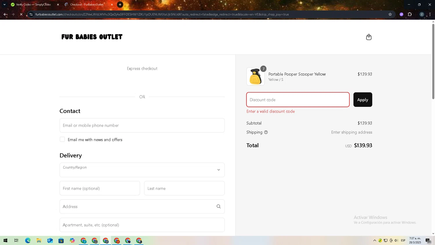 Analytics Vidhya checkout page showing Analytics Vidhya coupon code box | Screenshot taken by SimplyCodes community member on Mar 28, 2025