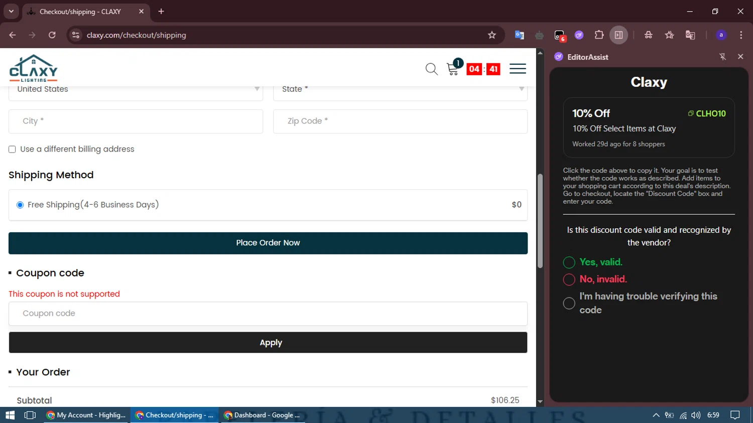 Analytics Vidhya checkout page showing Analytics Vidhya coupon code box | Screenshot taken by SimplyCodes community member on Apr 22, 2025