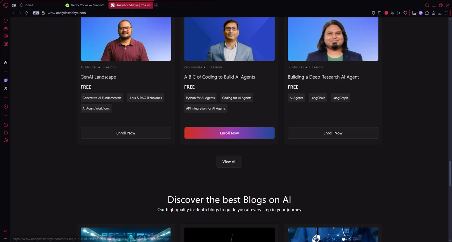 Analytics Vidhya checkout page showing Analytics Vidhya coupon code box | Screenshot taken by SimplyCodes community member on Jul 20, 2025