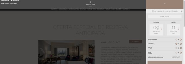 Anantara Resorts checkout page showing Anantara Resorts coupon code box | Screenshot taken by SimplyCodes community member on Nov 2, 2024