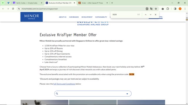Anantara Resorts checkout page showing Anantara Resorts coupon code box | Screenshot taken by SimplyCodes community member on Apr 3, 2024