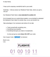 FLASH15 coupon verification screenshot