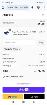 ANAPULSE10% coupon verification screenshot