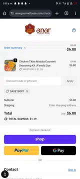 SAVE10OFF coupon verification screenshot