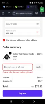 Anchors Skateshop coupon verification screenshot