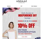 Andaaz Fashion US coupon verification screenshot