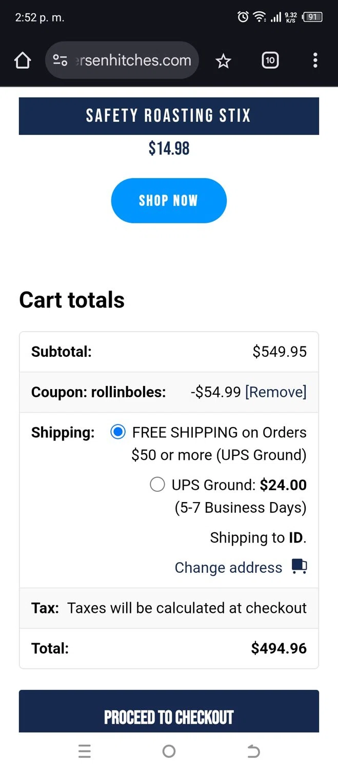 Andersen discount code screenshot showing code rollinboles applied at Andersen checkout page. Uploaded by SimplyCodes community member jorgeston on Oct 14, 2025