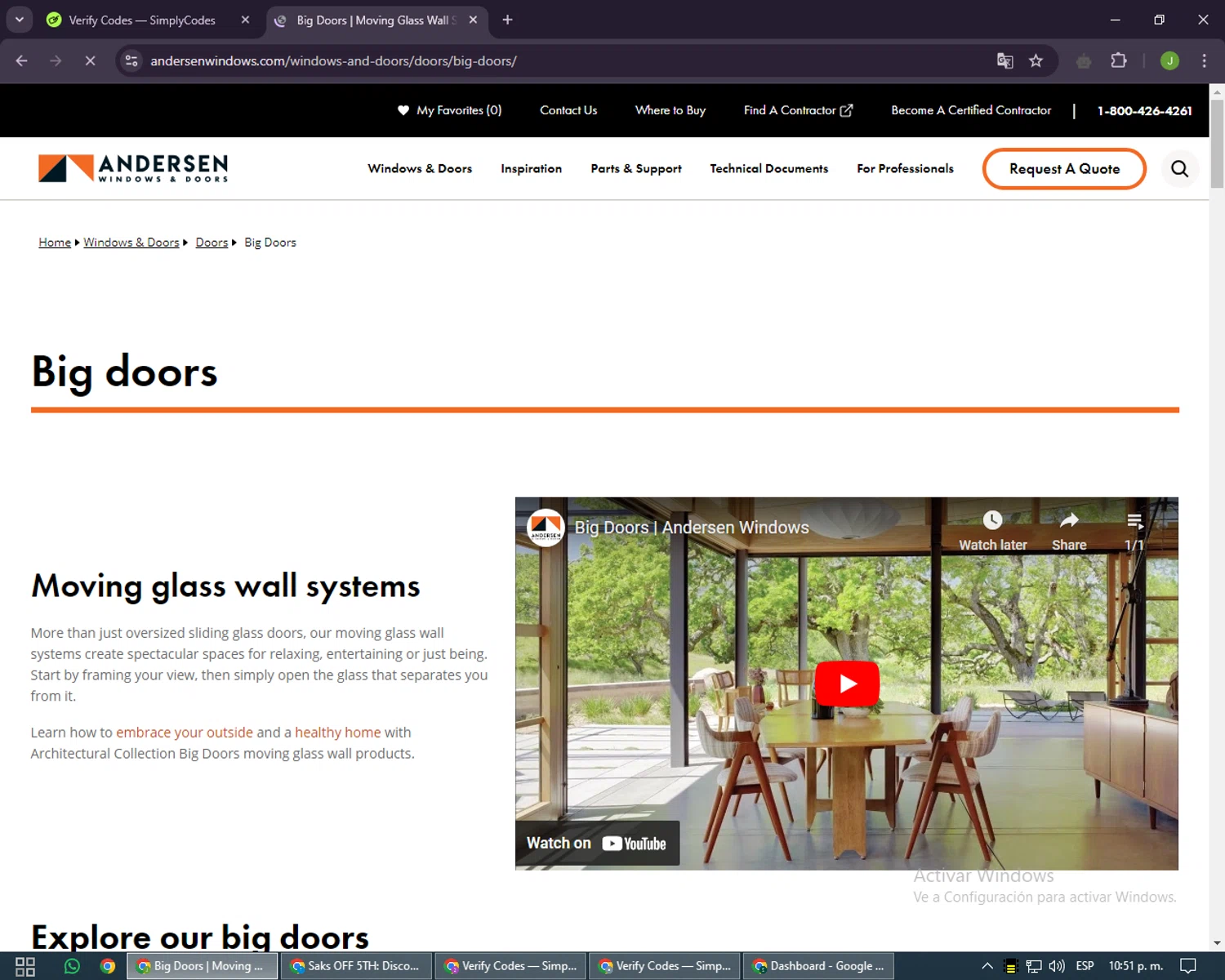Andersen Windows checkout page showing Andersen Windows promo code box | Screenshot taken by SimplyCodes community member on Sep 17, 2024