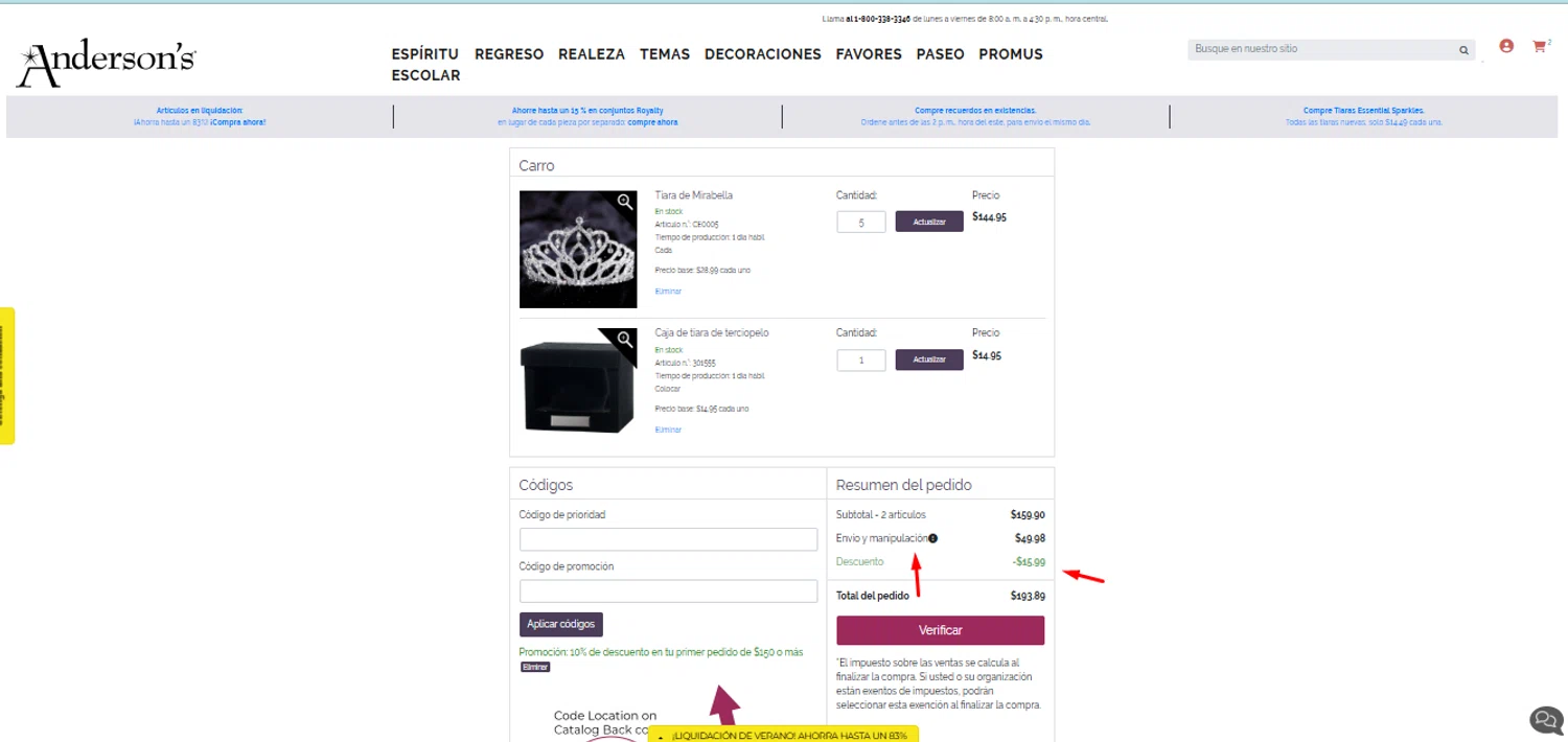 Anderson's coupon code screenshot showing code AP389257 applied at Anderson's checkout page. Uploaded by SimplyCodes community member Fundolaroca on Jun 28, 2025