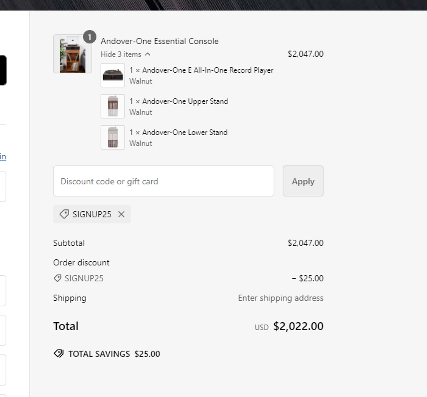 where to use Antares promo code box