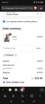 NEWDAY coupon verification screenshot