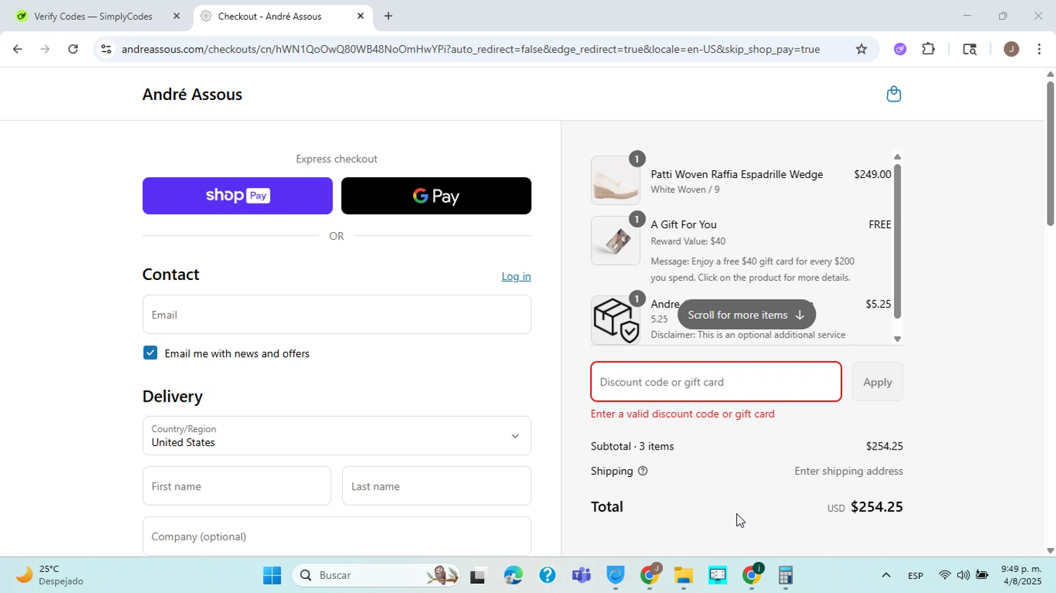 André Assous promo code screenshot showing code 20%OFF applied at André Assous checkout page. Uploaded by SimplyCodes community member ABHF23 on Aug 5, 2025