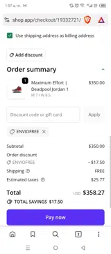 Androo's Art coupon verification screenshot